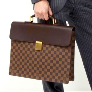 Louis Vuitton Altona Briefcase in brown checkerboard canvas and brown  leather